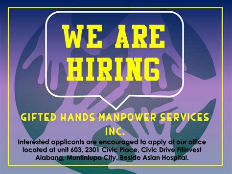 GIFTED HANDS MANPOWER SERVICES INC. Careers and .